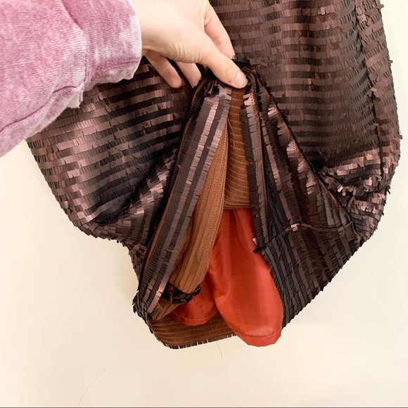 CYNTHIA STEFFE Orange Velvet Dress with Sequins - Picture 6 of 8